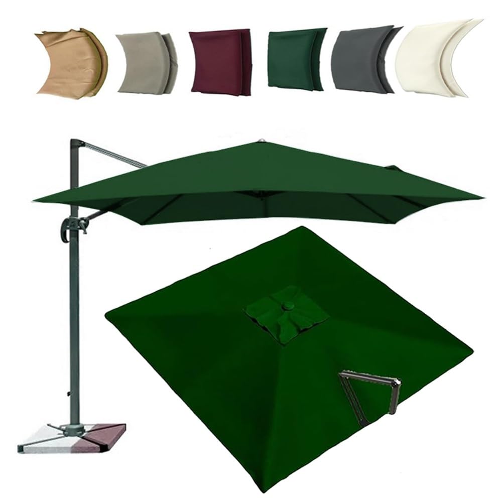 Fjqfhh Green Garden Parasol, Replacement Canopy For Offset Umbrella 8Ribs(,4X300cm/13X9.8ft)