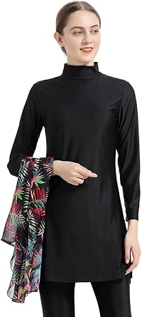 Floral Modesty Swimwear Muslim Swimsuits for Women Burkini Beachwear Tankini Swimming Suit 4 Pcs Swimming Costume