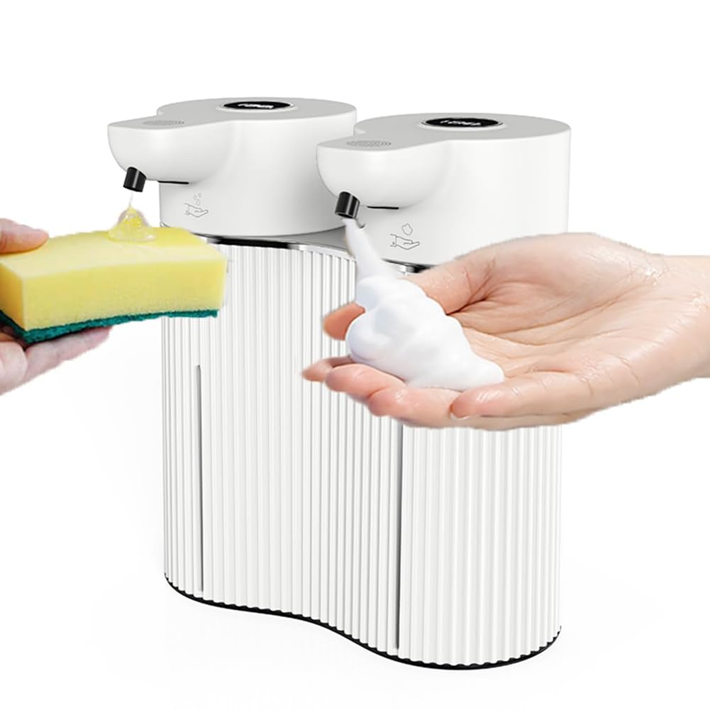 CTRLZS Automatic Soap Dispenser Wall Mounted,Touchless Double Foaming&Liquid Soap Dispenser,2x14Oz, for Commercial or Home
