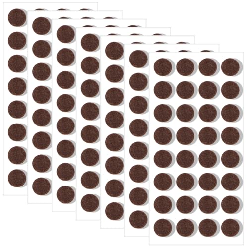 KFHENSOMR Small 3/8" Felt Pads for Cabinet Door Bumpers, Self Adhesive Thick Bumper Pads Anti Scratch, Round Cabinet Cushion Dots Protect Glass Other Surfaces - 224 PCS Brown