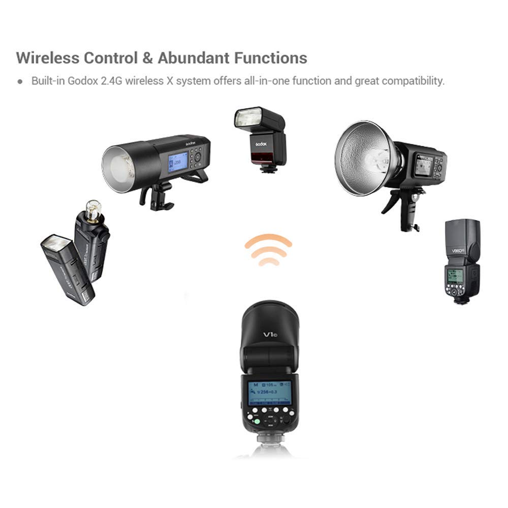 Godox V1-N Round Head Flash Speedlight 2.4G TTL HSS for Nikon 2600mAh Lithium Battery