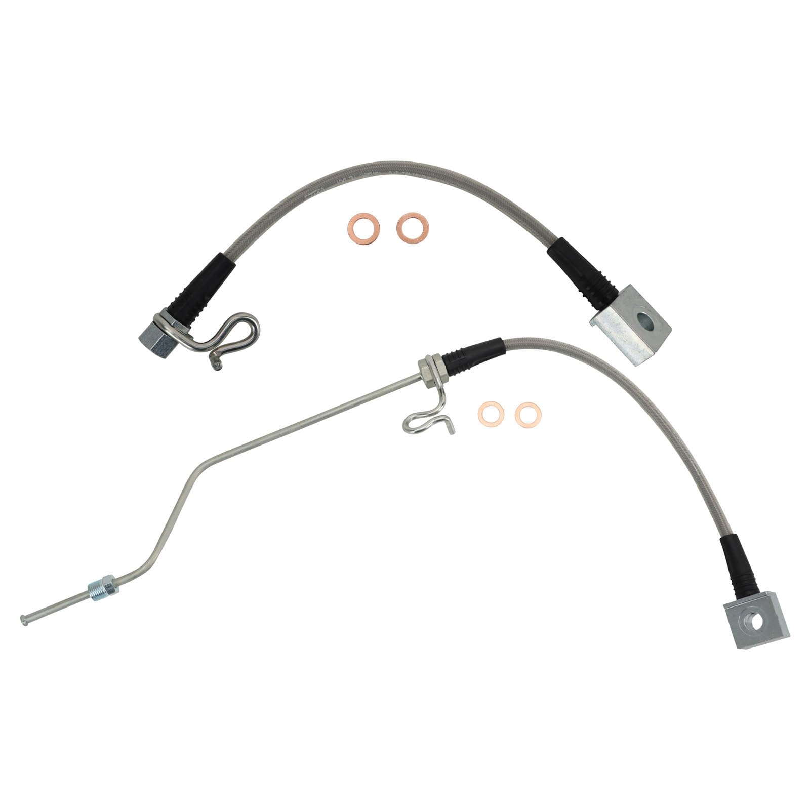 TRQ Performance Rear Driver &amp; Passenger Side Brake Hose Set