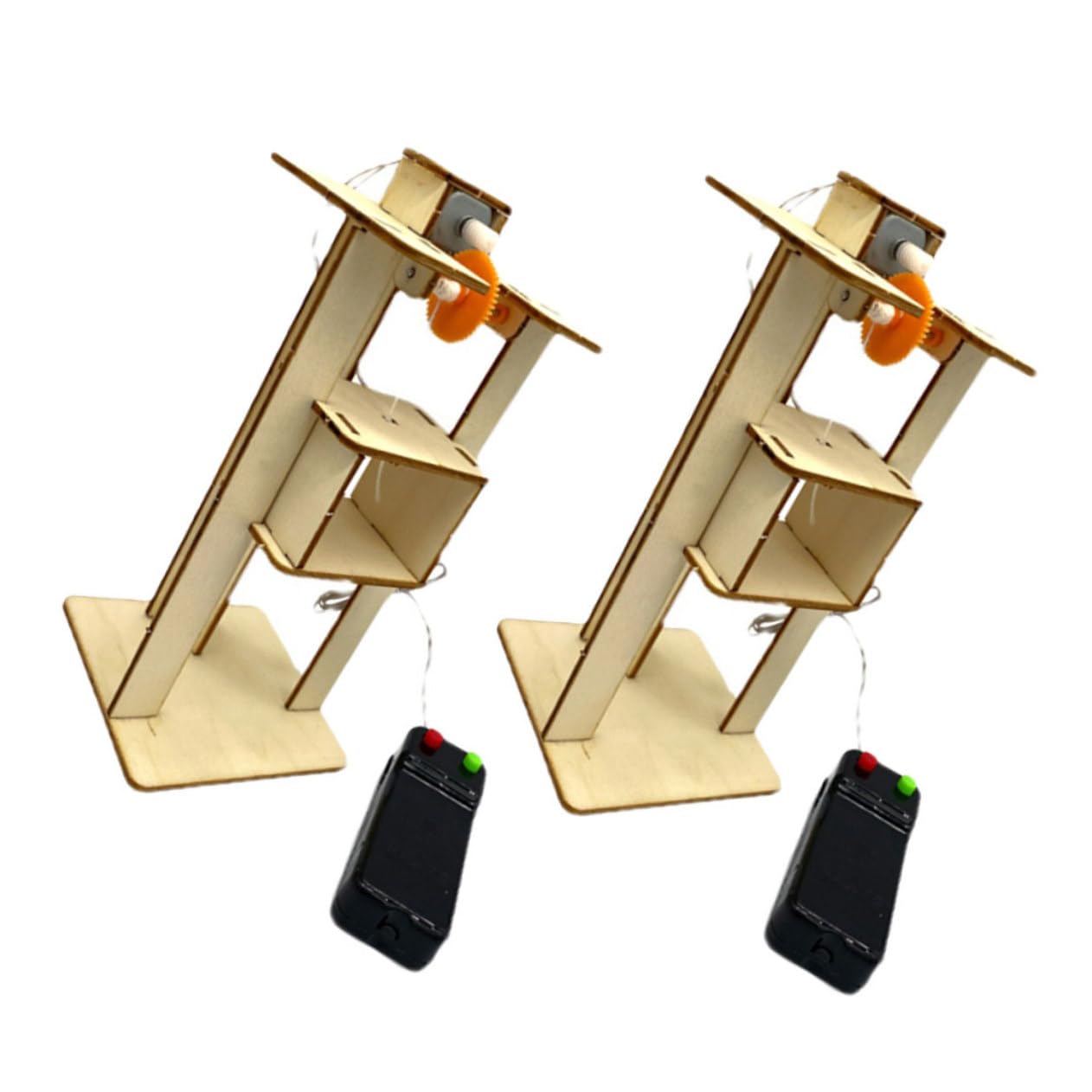 Amazon.co.jp: Toyvian 2個 エレベーター模型のおもちゃ DIY木製