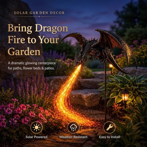 2027 New Solar Dragon Fire Garden Light, Dragon Flame Solar Light - image 3