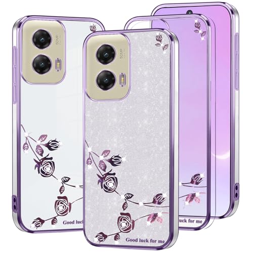Coque anti-jaunissement Motorola Moto G Stylus 5G 2024 antichoc fine paillettes contre les chutes