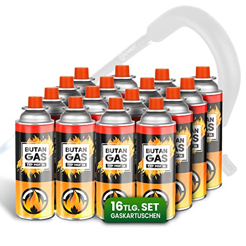 HEIMWERT Unkrautvernichter Unkraut Brenner Set -TESTURTEIL SEHR GUT- extrem leichtes und handliches Gas Abflammgerät für die einfache Unkraut Entfernung - Unkrautbrenner (16 Ersatzgaskartuschen)