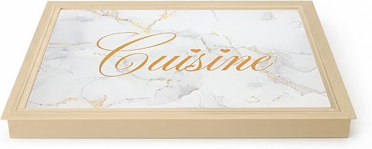 PARAMAISON Hob Cover for Induction and Gas 55 x 80 cm | Beige Marble Effect Wood | Protective Cover for 4 Burners Hob in One Piece