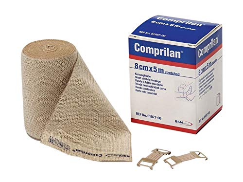 555257EA - Compression Bandage Comprilan 3-1/10 Inch X 16-2/5 Foot Standard Compression Clip Detached Closure Tan NonSterile