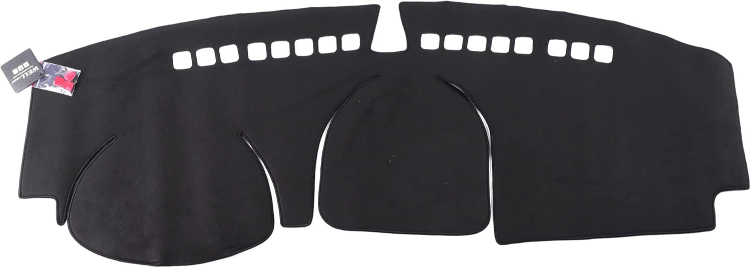 WellVisors Black Suede Dash Mat Dashboard Cover Compatible with Kia 2014-2019 Soul 3-777KA004