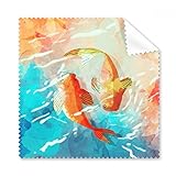 art glas collectionen Größe: 14cmx14cm DIYthinker Roter Koi Fische Aquarell Japan Artgläser Tuch Reinigungstuch Geschenk Telefon Screen Cleaner 5Pcs