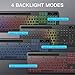 Soueto Wireless Keyboard with 7-Color RGB Backlit, Full-Size Computer Keyboard with Phone Tablet Holder, 2.4G Rechargeable Gaming Keyboard with Light Up Keys, Compatible with Mac, Windows (Black)