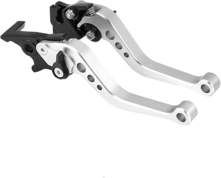 Clutch Lever, CNC Aluminum Motorcycle Clutch Drum Brake Lever Handle for Motorbike Dirt Bike Pitbike Silvery White