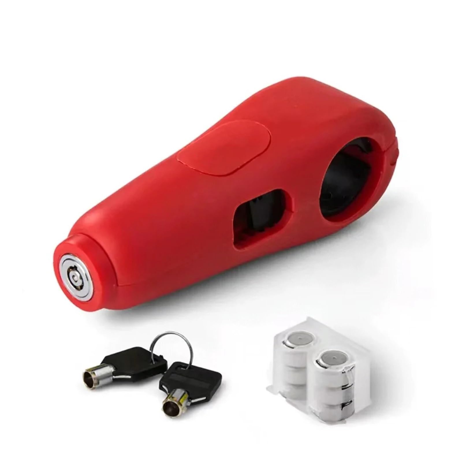 Arupmn Red Chain Lock Aluminum Alloy Motorcycle Handlebar Lock Anti-Theft Motorcycle Handlebar Lock(Red)