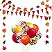 Fall Thanksgiving Party Decorations, Orange Gold Red Triangle Bunting Banner, Fall Leaves Garland and Mix Colored Confetti Balloons, Hanging Banner Garland Decorations for Autumn Party, Fall Birthday
