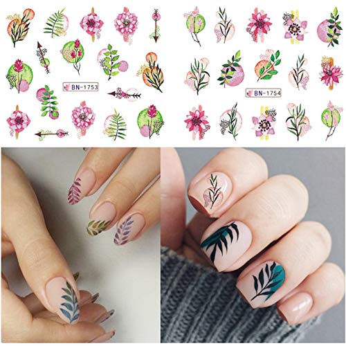 Beiling BEILING-0000086 Flower Leaves Nail Art Decals 12 Sheets Purple Nail Art Stickers thumb #3