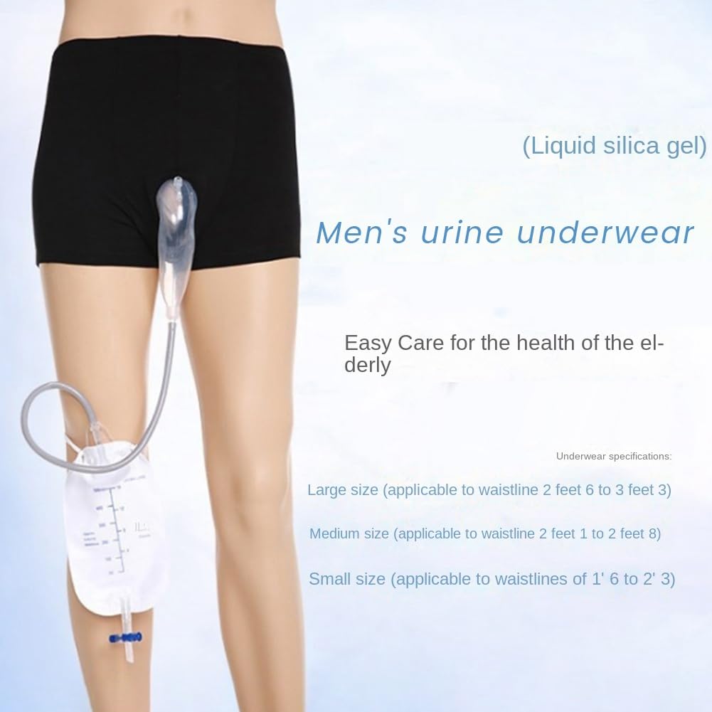 Nagoyuki Mutandine da Uomo Lavabili per Incontinenza, Pannolini, Pantaloni, Incontinenza Urinaria, Biancheria Intima, Borsa per Urina Legata alle Gambe (Grande)