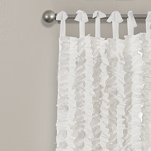 Lush Decor, White Sophia Ruffle Curtain | Textured Window Panel Set for Living, Dining Room, Bedroom (Pair), 84” x 40, 84" x 40" 16T002475 - Image 2