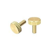 Vista 15 de uxcell Tornillos moleteados para pulgar, pernos planos de latón M3x4mm, sujetadores para PC, electrónicos, mecánicos, 2