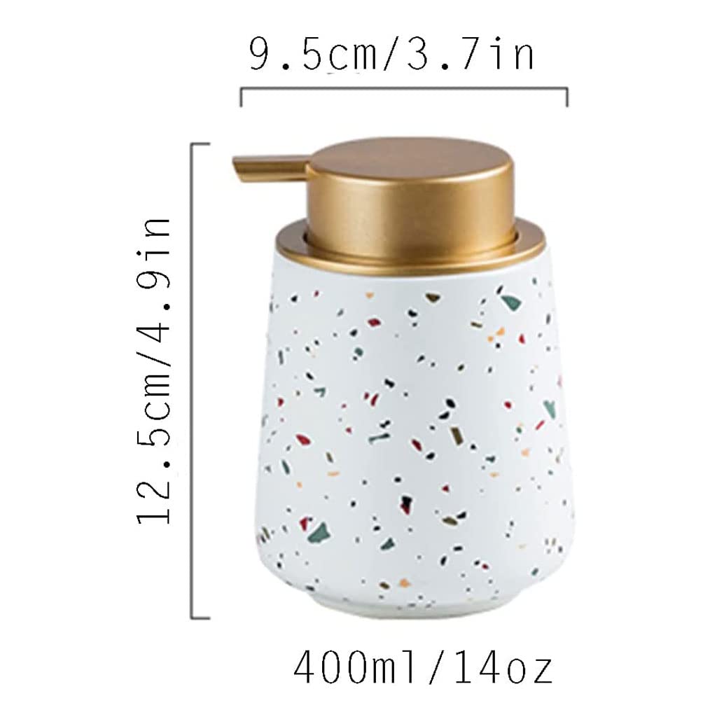 NZPOST Distributore di Sapone Ricaricabile Distributore di Sapone in Ceramica con Pompa Distributore di Sapone in Stile Nordico con Pompa Dispenser Ricaricabile (Quadrato)