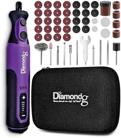 Diamondg CR400 Cordless Rotary Tool Kit - 60-Piece, 5-Speed, Purple image 3