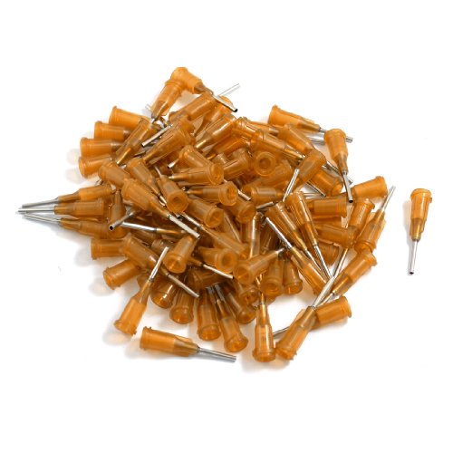 Ruilogod 100 Pcs Industrial 1.0mm Inner Dia Tips 15G Dispensing pins Brown (id: e1f c27 31f f3c 598
