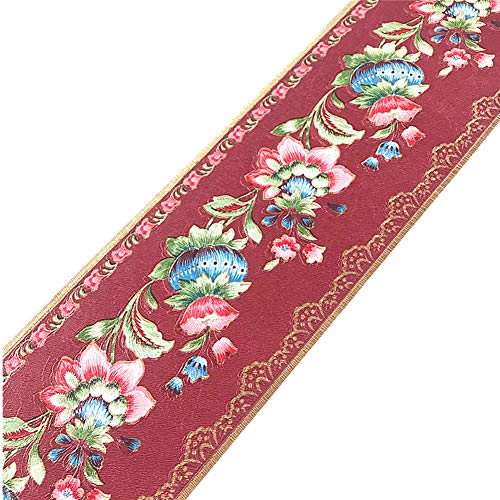 Yija Lantern Flower Self-Adhesive Wallpaper Border Pvc Wall Covering Borders Bathroom Kitchen Tiles Decor Sticker 5 Meters (Red) #TOP3