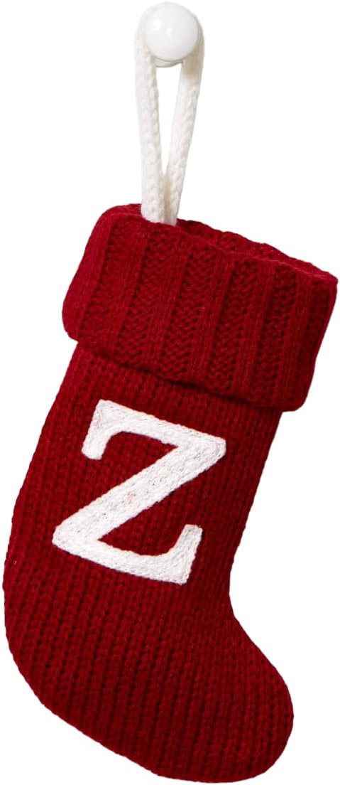 Wondershop Target Christmas Knit Mini Stocking Monogram Letter Z Red Measures 8.5" (Letter Z)