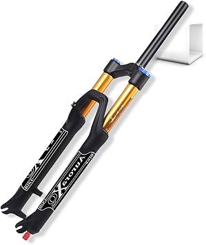 AuroraXQ 26/27.5/29 inch Mountain Bike Air Suspension Front Fork, AIR-34 Travel 140mm 1 1/8 Aluminum Alloy Rebound Adjust for MTB/AM/XC/DH