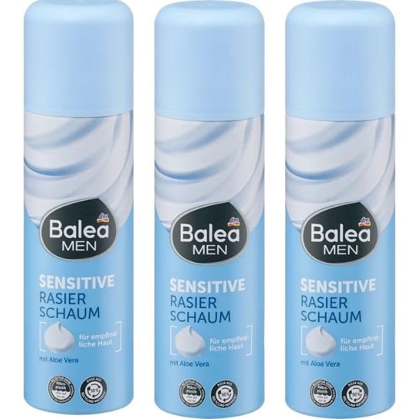 BaleaMEN Sensitive Rasierschaum mit Aloe Vera für empfindliche Haut 3x300ml