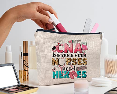 IWXYI Cna Bag,Western CNA Because Nurses Need Heroes Makeup Bag,Nurse Life Make up Bag3