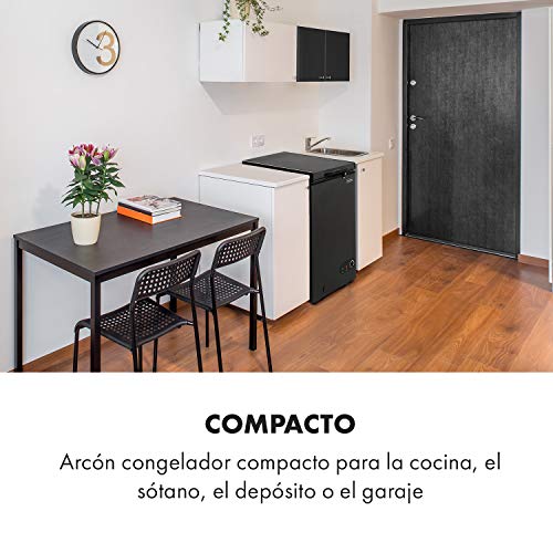 Klarstein Arcon Congelador Pequeño Vertical Portatil, Mini Congelador Silencioso Casa y Oficina, Congeladores Capacidad 78 l. con Cesta, Arcón Freezer Doméstico de Bajo Consumo para Alimentos - imagen 2