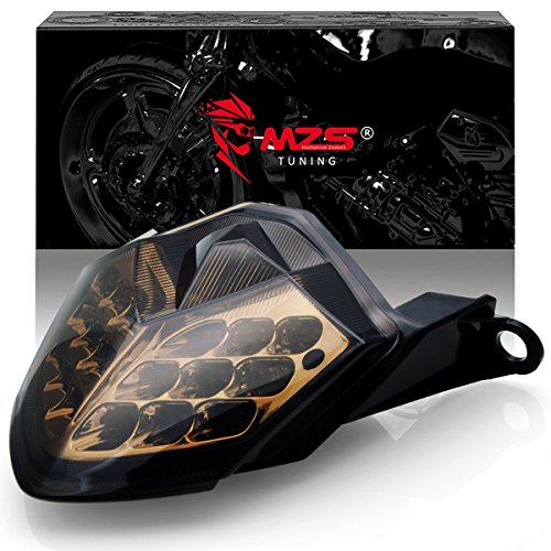 MZS LED Integrated Tail Light Turn Signal Blinker Smoke Compatible with Kawasaki Z750 2007-2012 | Z1000 2007-2009 | ZX6R ZX600 2009-2012 | ZX10R 2008-2010