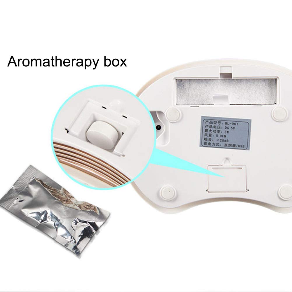 Purificatore d'aria con Filtro HEPA, 3-IN-1 Purificatore+Diffusore Aromi Effetti Pulita Rumore basso per Auto Casa Ufficio Stanza del bambino Bianco 03 18x13x3.6cm