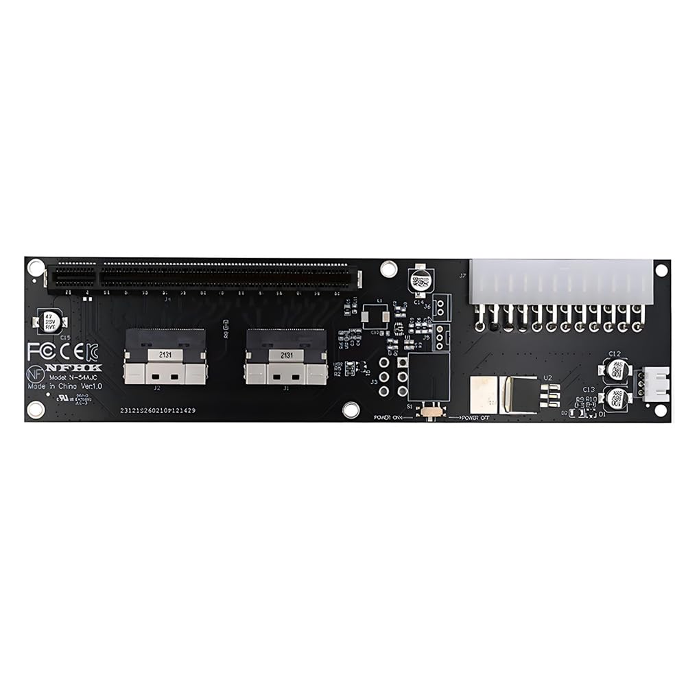 Xiwai Dual Slimline SFF-8654 8X 74Pin VROC to PCIE 16x with ATX 24Pin Power