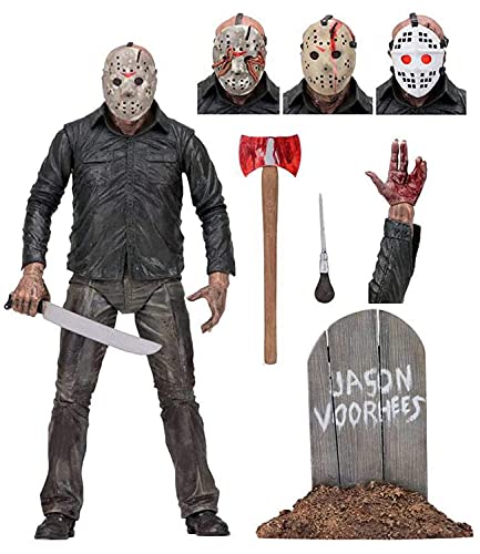 Librasun Jason Voorhees Action Figure Friday The 13th Part 5, 1/4 Scale 7 Inch Action Figure Jason Toys Horror Model Ornaments Doll Halloween Birthday Gift