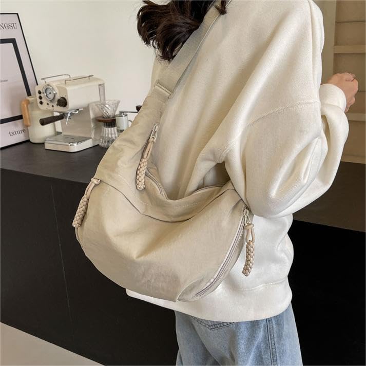 Image of Nylon Crescent Crossbody Bag for Women Shoulder Tote Handbag Casual Sling Bag Dumpling Purse Bag for Outdoor Travel