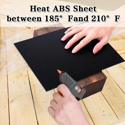 Image of 2 Pack ABS Plastic Sheet 12 inch x 16 inch x 1 /4 inch Thick (6mm) Black Rigid Moldable Thermoplastic Board for Crafts, DIY Projects, Home Decor - Textured & Smooth Surface
