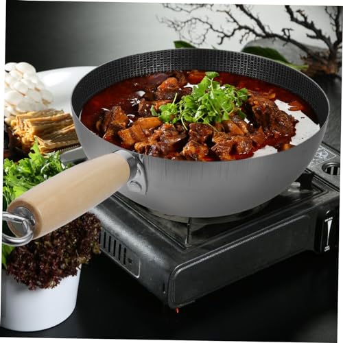 Wok de Acero Inoxidable SHOWERORO Pan de Cocina Honeycomb miniatura 6