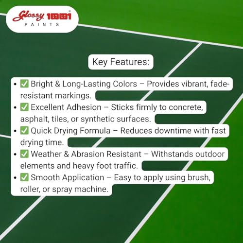 Image of 1001 White Line Marking Paint WT | Sports Court Grade | For Tennis, Badminton, Football, Basketball & Multi-Sports Ground | Durable & Weatherproof | 1 Litre