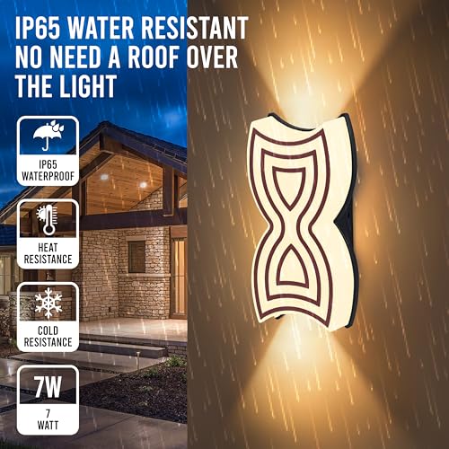 Image of Gesto 7W Waterproof Led Wall Light for Home Decoration - Up Down 2-Way LED Wall Lamp | IP65 Outdoor Fancy Wall Lights for Balcony,Gate,Elevation,Garden,Patio | Decorative Wall Mount Light -Pack of 4