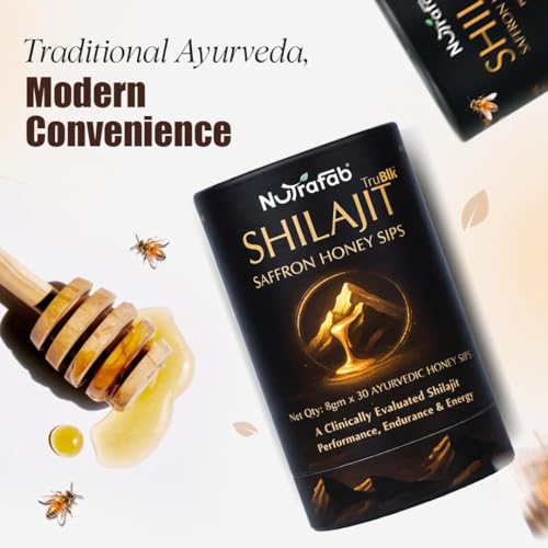 Image of Shilajit Sips Saffron Honey - 500mg, Pure Shilajit Resin per Serving 30 Single-Serve Stick Packs, Natural Energy, Daily Endurance & Immunity Support