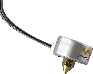 Maxiwatt Hotend Professional for Printer 3D - The hot end Cylinder Heater Core + THERMISTOR + Block Circular - Block Heater - Heat More Precise REPRAP EXTRUSOR 24V 50W Copper