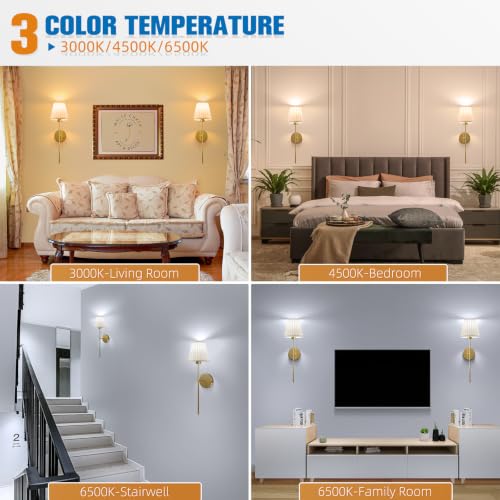 Image of NIORSUN Battery Operated Wall Sconce Set of 2,Beige-Gold Rechargeable Wall Lights with 10400mAh Dimmable Bulbs and Remote, 9 Colors Wireless Wall Lamps for Bedroom Living Room Hallway