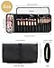 Relavel Makeup Brush Holder Makeup Brush Bag Travel Case Pouch Cosmetic Bag Organizer Travel Portable Cosmetics Brushes Black Leather Case with Small Clear Bag for Makeup Artists (Black, Large)