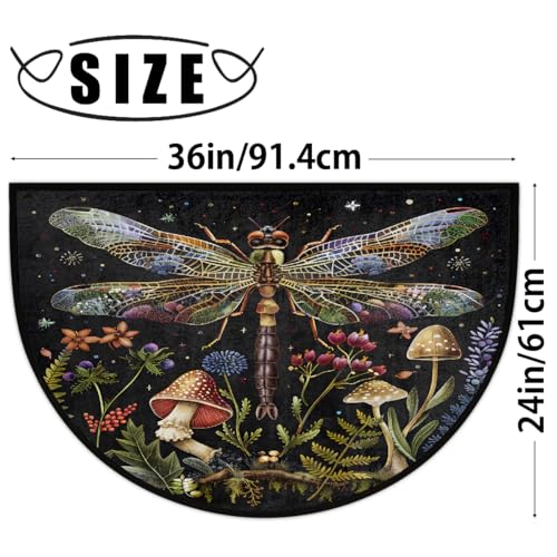 Tapete Medio Circulo Antideslizante Lavable 61x91 cm miniatura 2