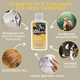 EMMA Teebaumöl Shampoo Pferd 500ml – Anti-Juckreiz Fellpflege pH-neutral – Pferdeshampoo gegen Schuppen & Geruch – mildes Shampoo für empfindliche Haut & Mähne Schweif – Hunde Katzen Shampoo