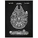 Inked and Screened Sci-Fi and Fantasy Star Wars Millennium Falcon - 1979" Print, Chalkboard - White Ink