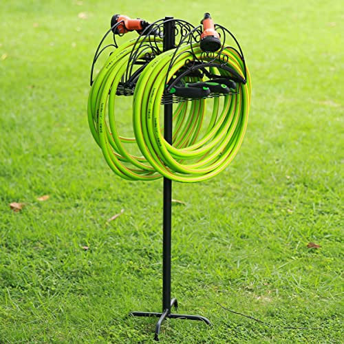 Coralov Garden Hose Holder Freestanding, Stronger Dual Hose Stand Heavy Duty Water House Holder For Outside Thick Metal Hose Reel Stand Yard Lawn Garden Hose Holder Stake Free Standing Holder #TOP20