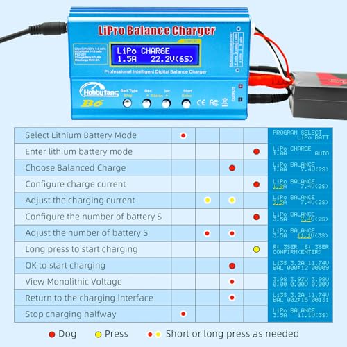 Hobby Fans ACACBA9C-FA35-41BC-A78D-01AB1715A4C2 B6 Mini Professional Balance Charger/Discharger With Power Supply For 1S-6S Lipo Lilon Life Nicd Nimh Pb Rc Battery thumb #4