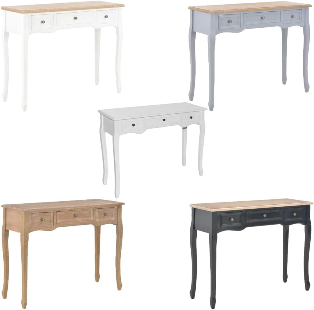 vidaXL Dressing Console Table with Three Drawers White Entry Hallway Side Desk